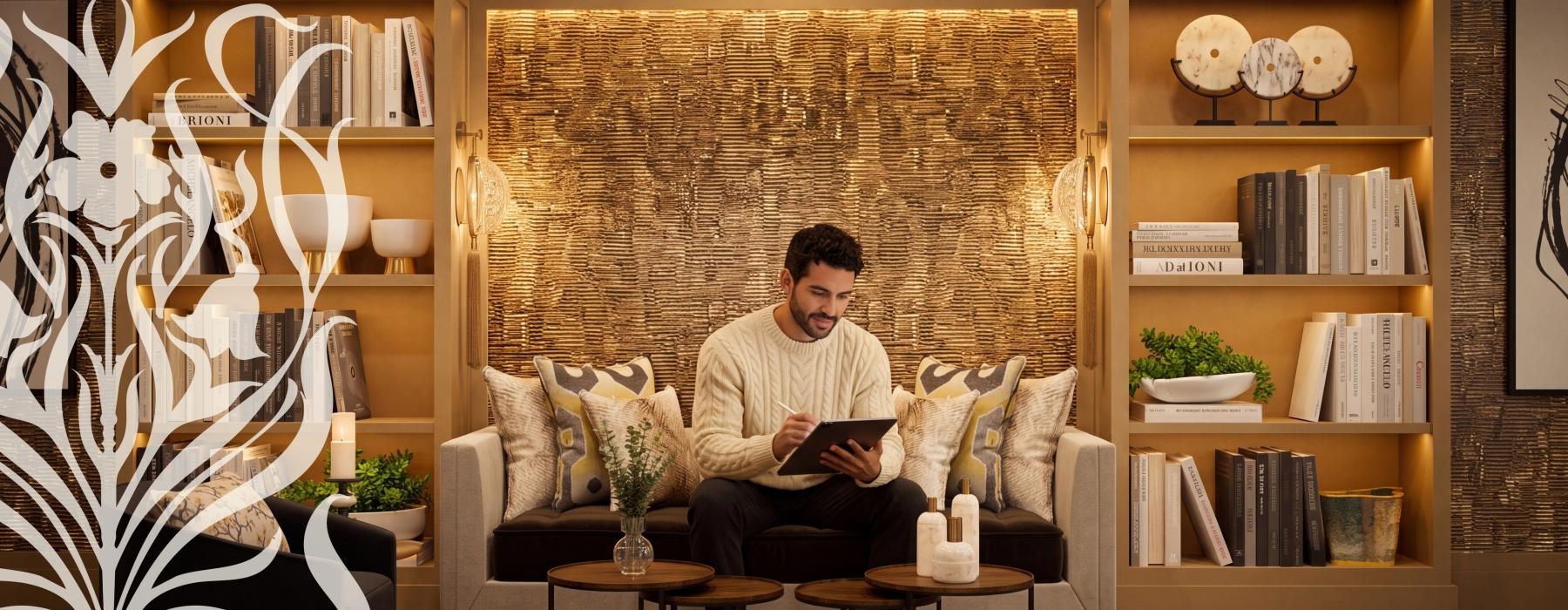a man sitting on a couch